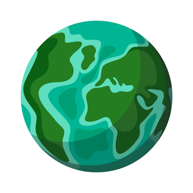 Planet earth on a white background Cartoon design