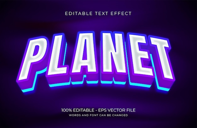 Planet editable text effect premium vector