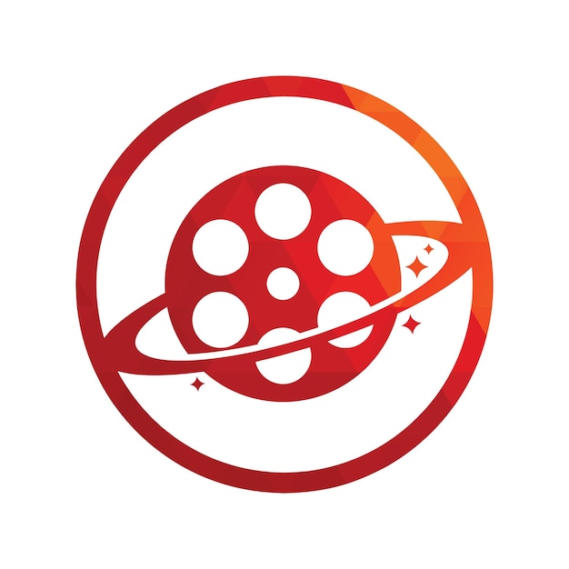Planet film vector logo design
