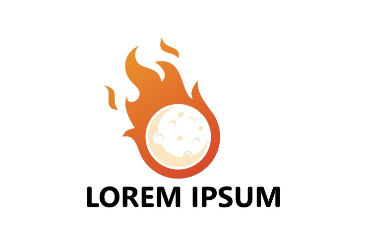 Vector planet fire logo template design vector
