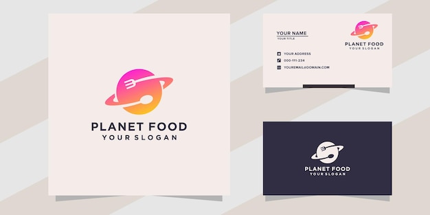 Modello logo cibo pianeta