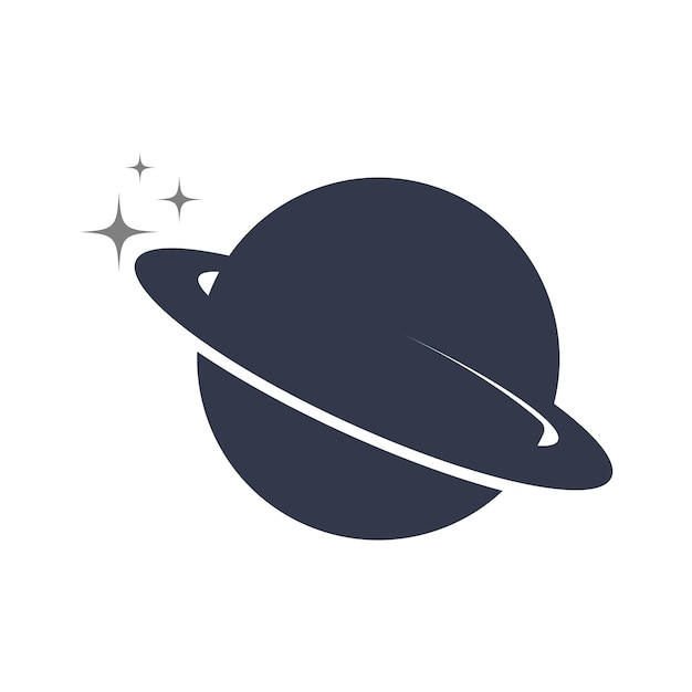 惑星アイコンのロゴデザインイラスト
