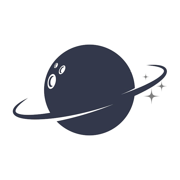 Vector planet icon logo design illustration