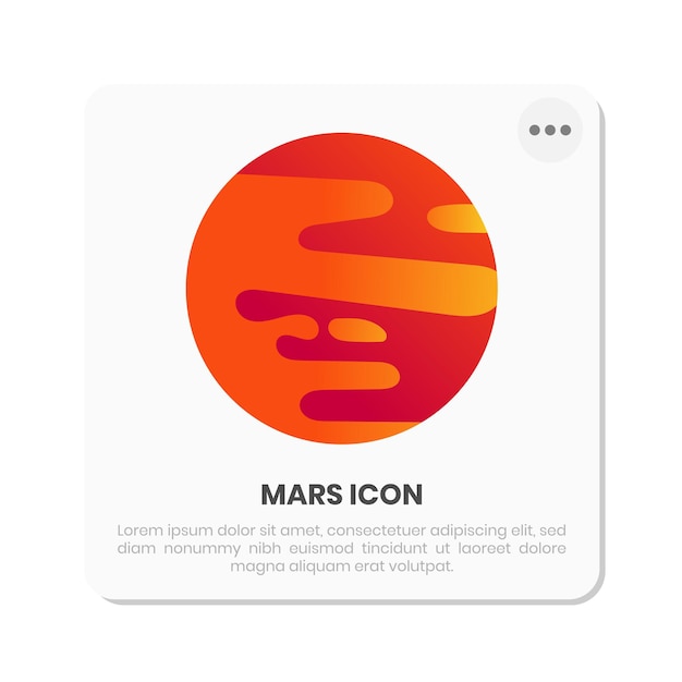 planet mars gradient icon design