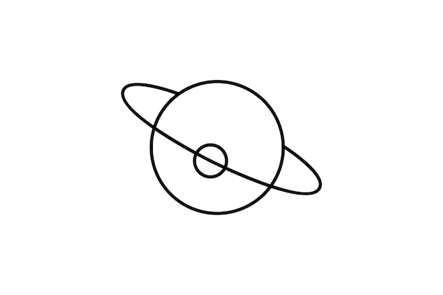 宇宙の惑星軌道のシンプルラインロゴデザイン