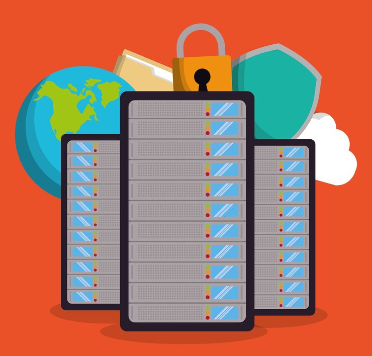 Vector planet padlock cloud shield and file icon