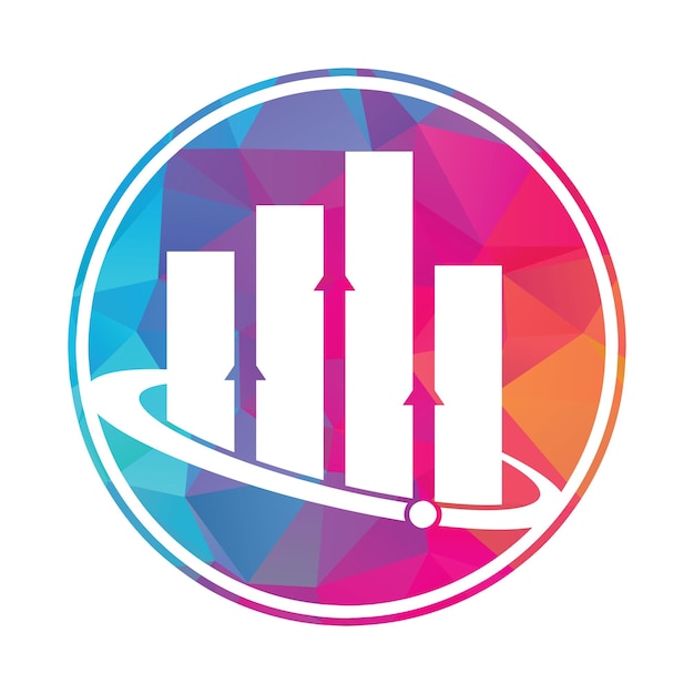 Planet Stats vector logo design template World finance logo design concept