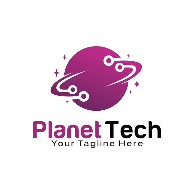 Шаблон дизайна логотипа planet tech