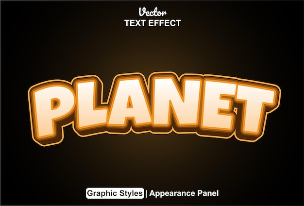 Planet text effect with graphic style and editable