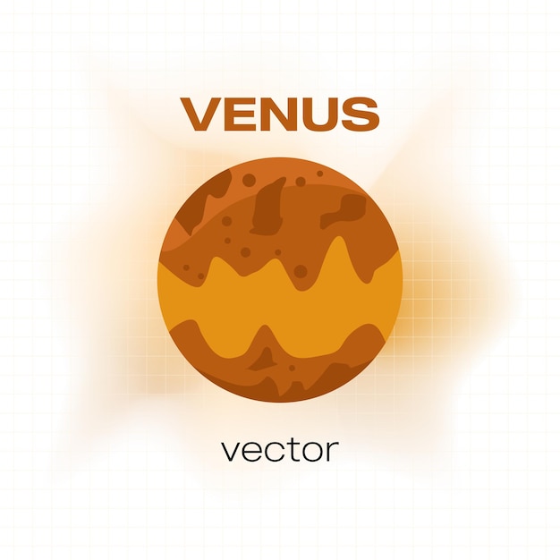 Planet Venus vector illustration with mesh