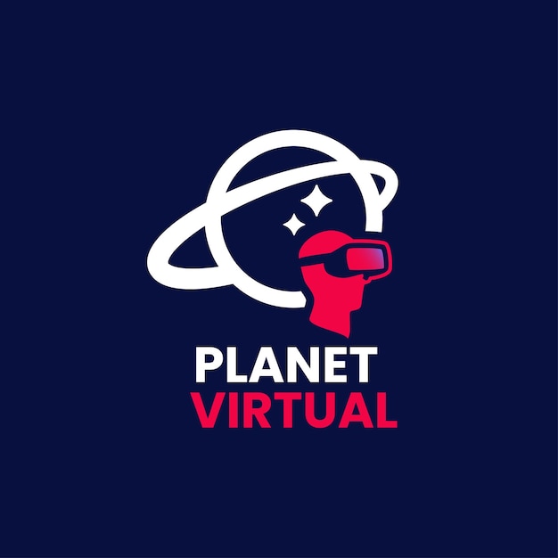 Vector planet virtual logo