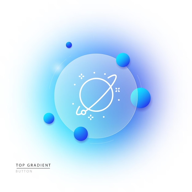 Planet with a ring line icon Saturn open space satellite moon astrology astrophysics scientist stars space body alien Science concept Glassmorphism style Vector line icon for Business