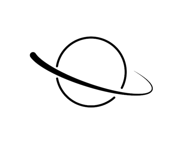 きれいな背景に分離された衛星アイコンを持つ惑星衛星アイコン コンセプト モダンなスタイルでアイコンを描画する惑星ベクトル イラスト web モバイル ロゴ アプリ ui デザイン