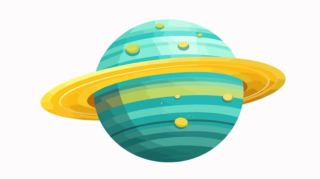 Vector a planet with a yellow star on its top