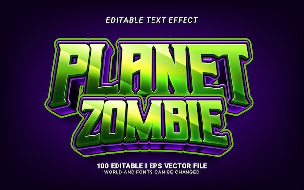 Planet zombie editable text effect