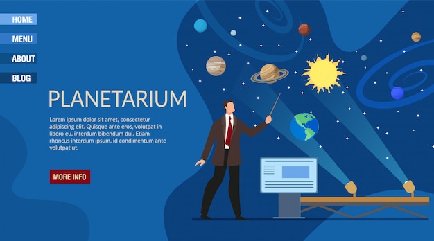 Planetarium presentation landing page template