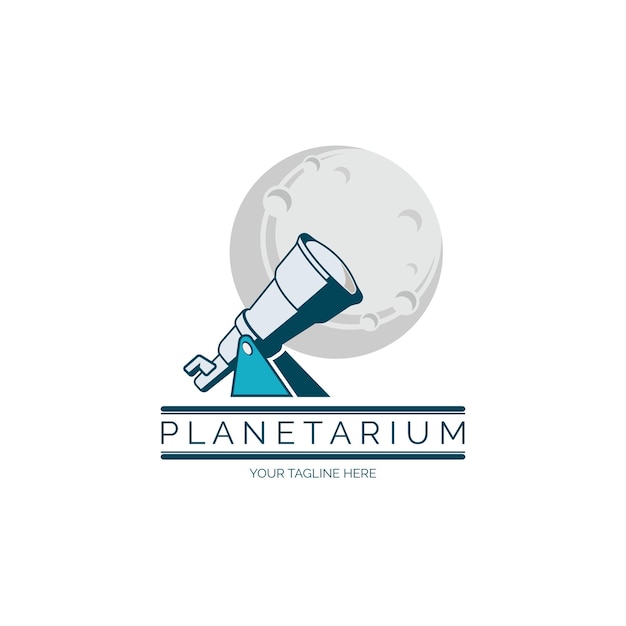 Planetarium scope space logo design template for brand or company and other