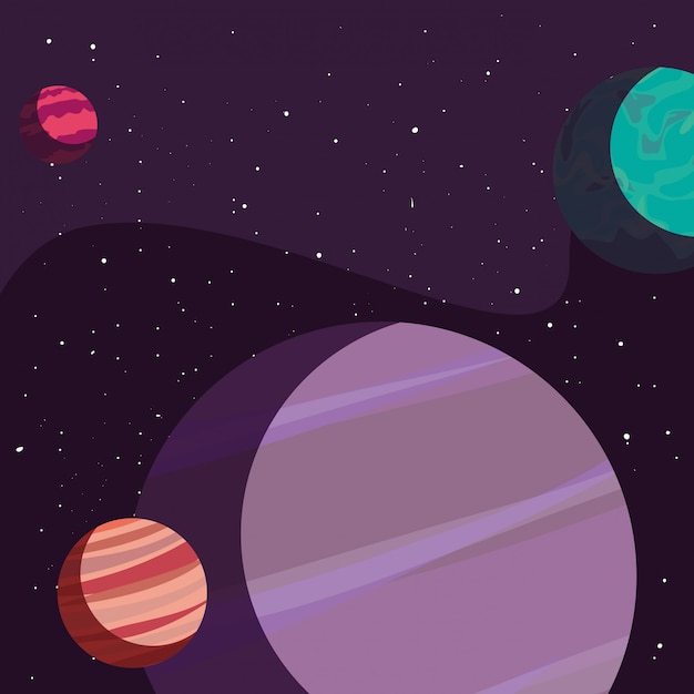 Vector planeten van het zonnestelsel