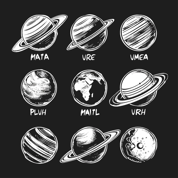 Vector planeten van het zonnestelsel