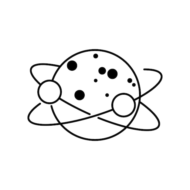 Planets linear icons isolated universe concept and cosmos or space vector