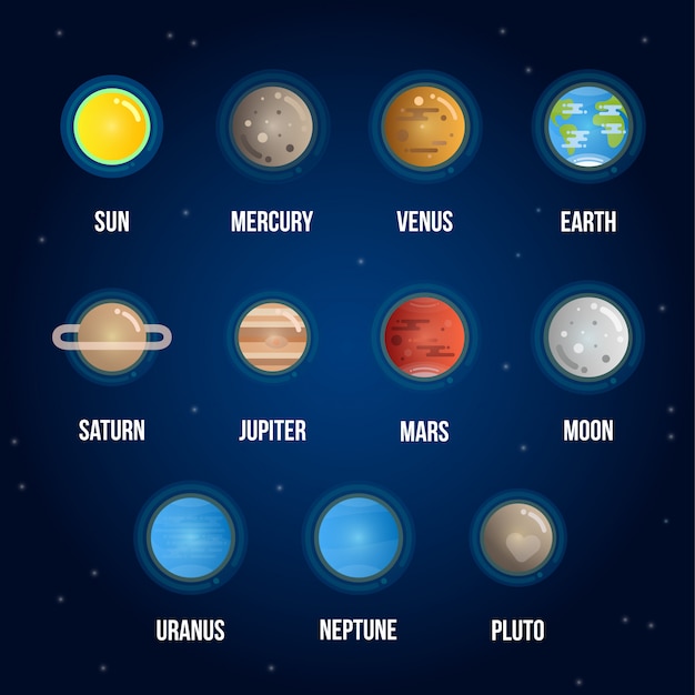 カラフルな太陽系の惑星