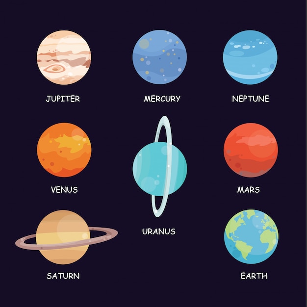 Vector planets set vector illustration