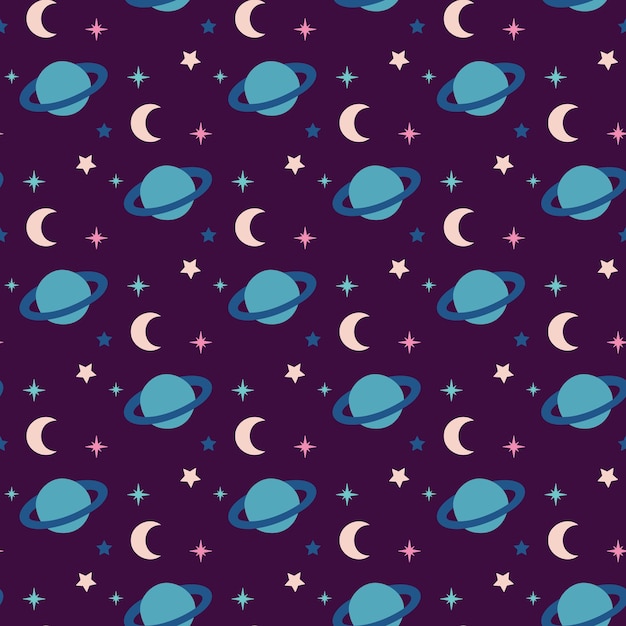 planets and stars pattern