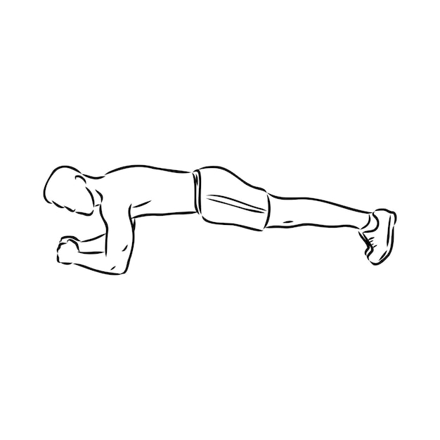 A plank position indoors hand drawn style vector design illustrations
