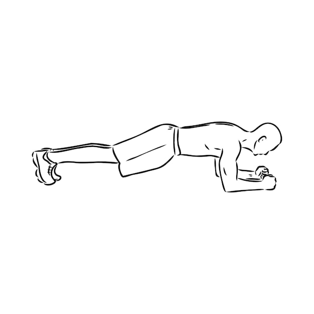 A plank position indoors hand drawn style vector design illustrations