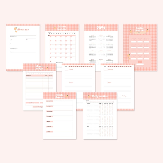 Vector planner diary set