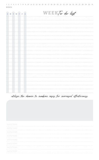 Planner to do list template