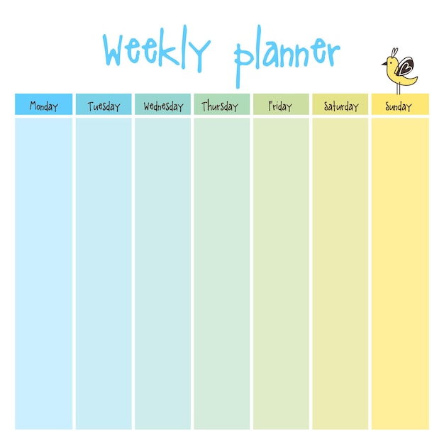 Vector planner note paper notes to do list organiser planner template note paper weekly printable
