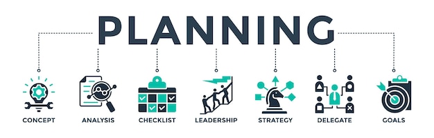 planning banner web icon vector illustration concept for business management