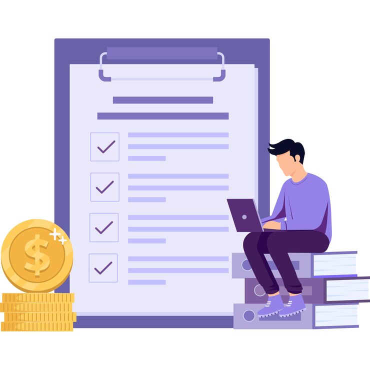 Vector planning budget illustration
