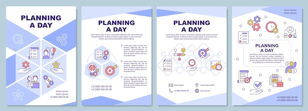 Planning day purple brochure template