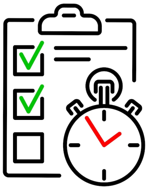 Planning exam time management line icon