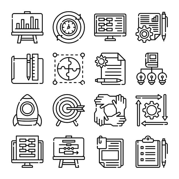 Planning line icon vector