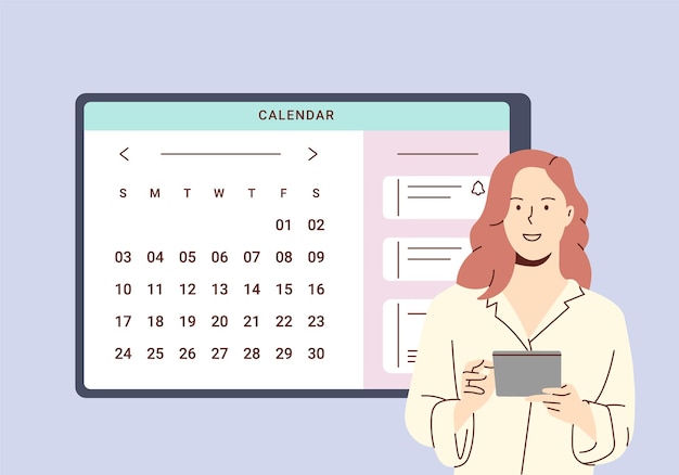 Planning schedule and online calendar concept