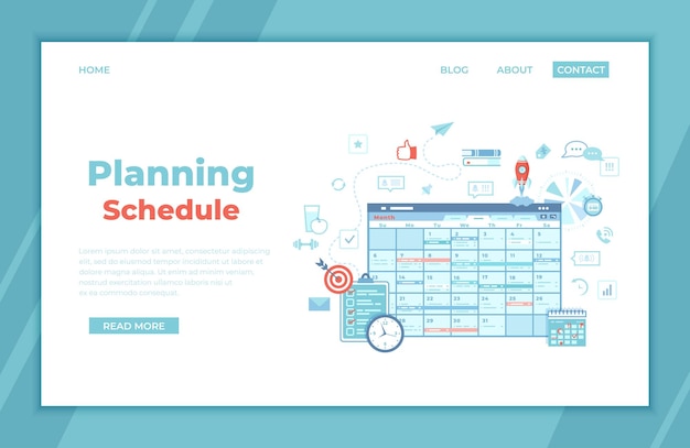 계획 일정 작업이 포함된 온라인 웹 페이지 인터페이스 플래너 주최자 캘린더 프로젝트 계획