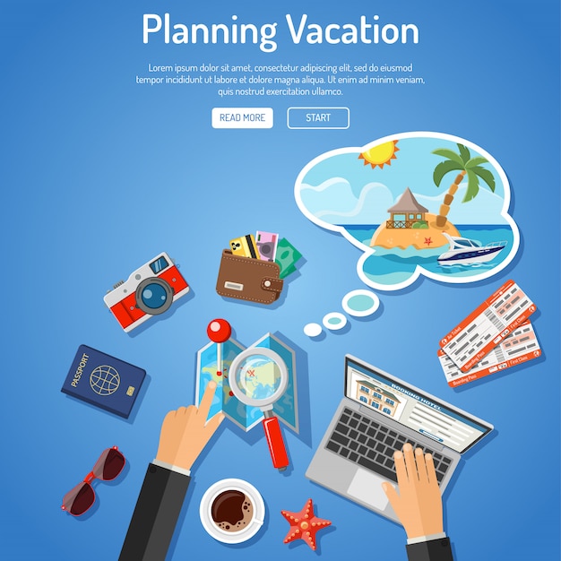 Vector planning vakantie concept