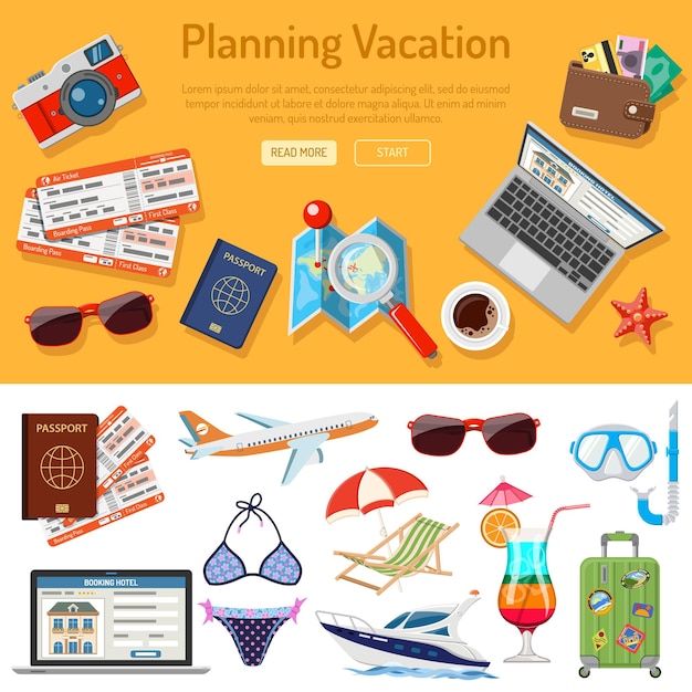 Planning vakantie infographics.