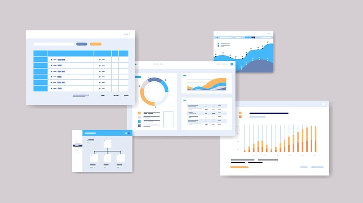 Vector planningsschema's instellen infographic dashboard sjablonen online planner organisatie tijd beheer concept horizontale vectorillustratie