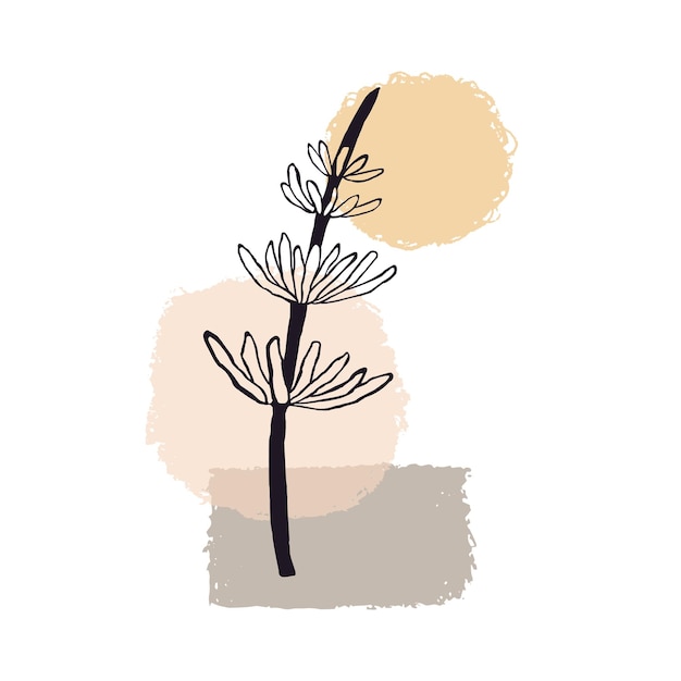 Plant abstracte illustratie geïsoleerd op een witte achtergrond