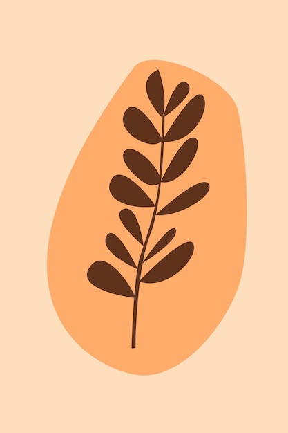 Plant boho patroon achtergrond Boho minimale abstracte plant illustratie voor ontwerp t-shirt print