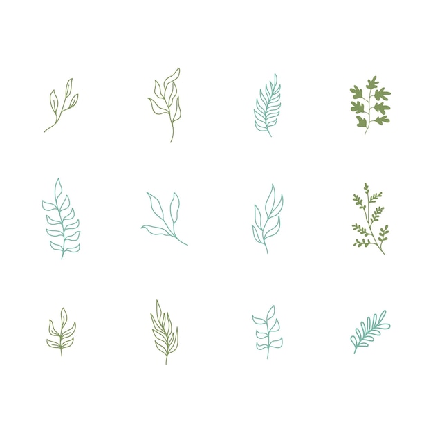 Plant branch outline icon illustration