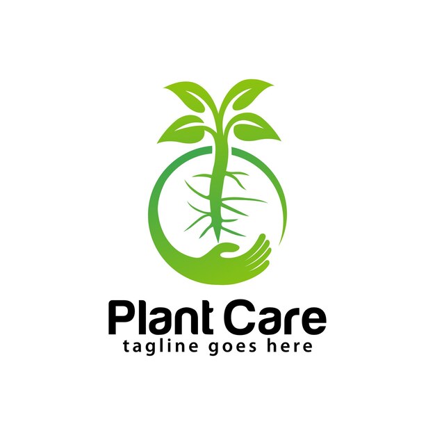 Vector plant care logo design template