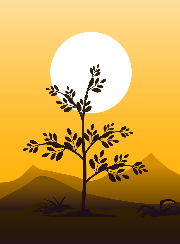 Vector a plant in desert illustration