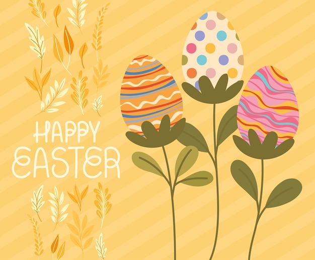 Plant of easter eggs card