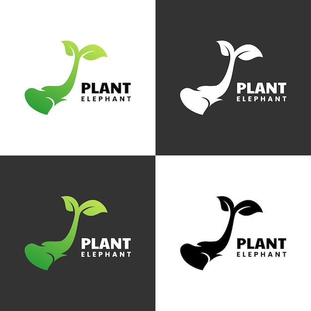 Disegno del logo dell'elefante vegetale