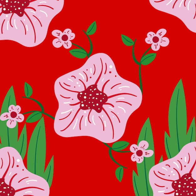 Plant and Flower Summer Pattern Background